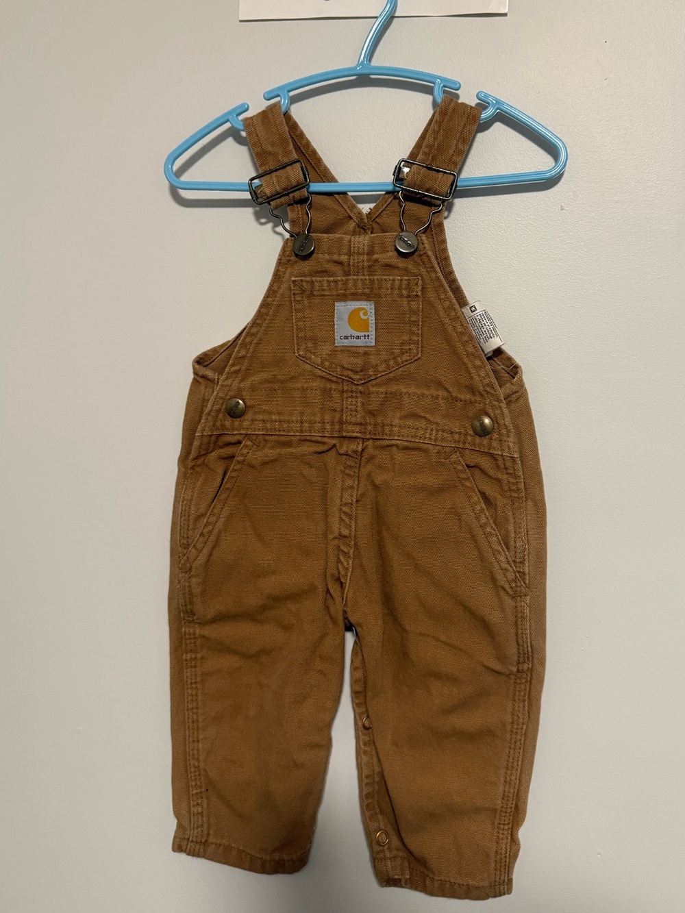 VINTAGE Carhartt Toddler Tan Brown Canvas Overalls